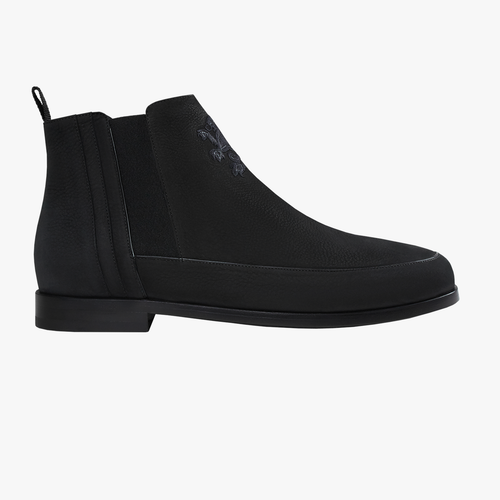Black Chelsea boots in suede calfskin