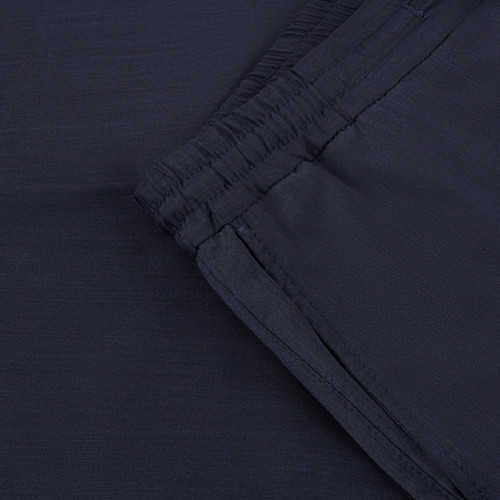 Blue trousers, slim fit jogging style, "ZILLI Poem" plaque