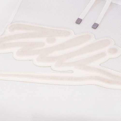 White tracksuit,  hooded sweater, "ZILLI Signature" patch in lambskin