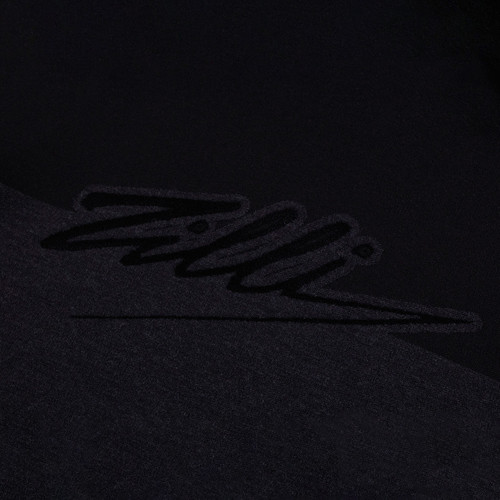 Hooded sweatshirt with charcoal grey and black colour-block, black ZILLI pattern