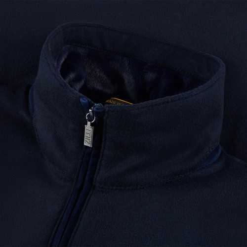 Navy high collar blouson