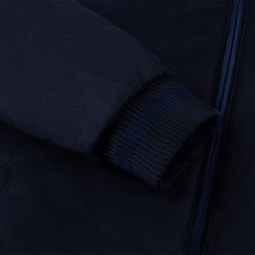 Navy high collar blouson