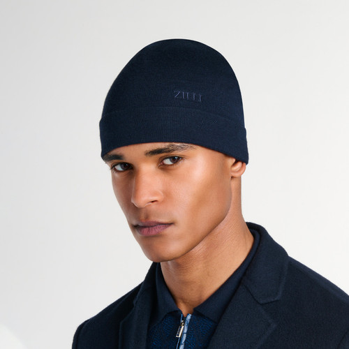 Navy beanie, ZILLI embroidery