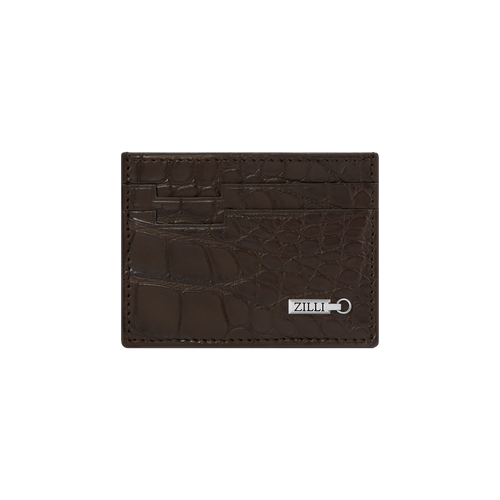 Brown matt crocodile CC5 credit card holder