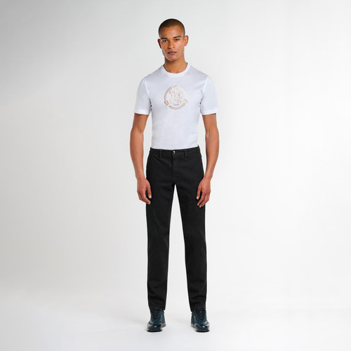 Black cotton trousers, slim fit