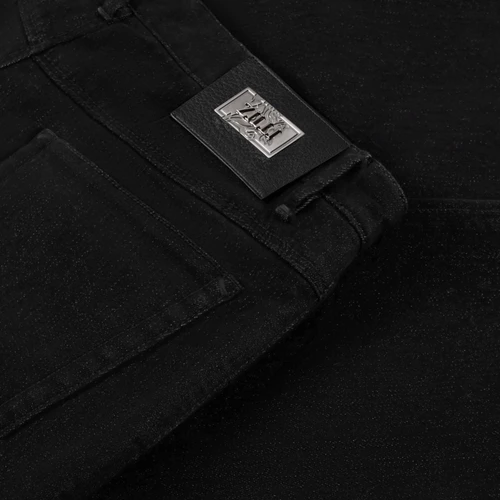 Black cotton trousers, slim fit