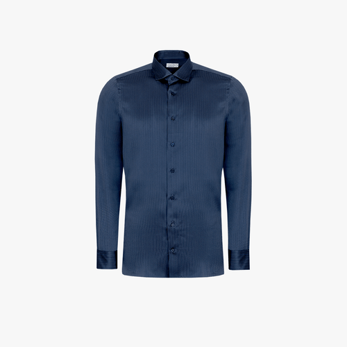 France blue shirt, black braided pattern