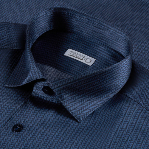 France blue shirt, black braided pattern
