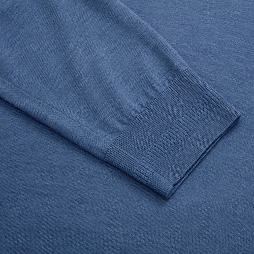 Classical smoke blue turtle neck sweater,fine weaving