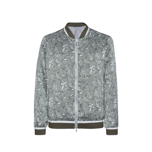 Bomber jacket in printed "Cinema band" pattern