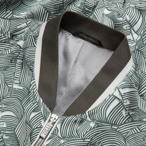 Bomber jacket in printed "Cinema band" pattern