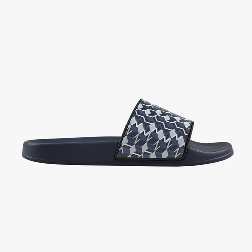 Navy, grey and sky-blue beach sandals in rubber