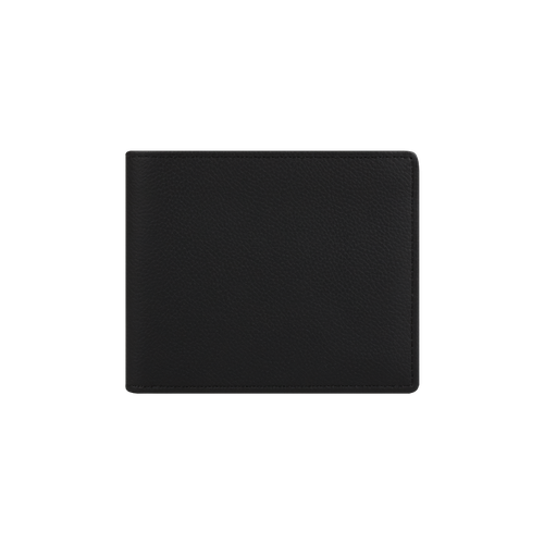 Black grained calfskin P6 billfold/credit card holder