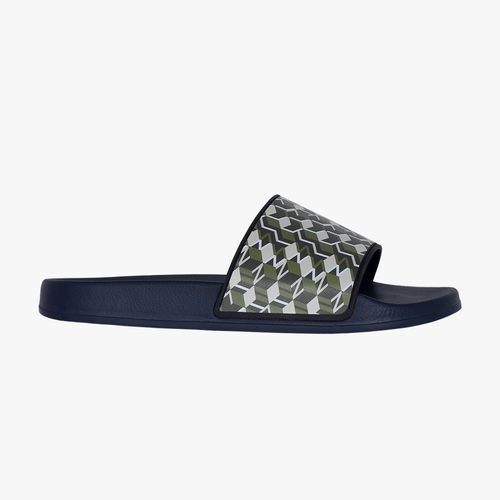 Sand, kaki green and olive green beach sandals in rubber