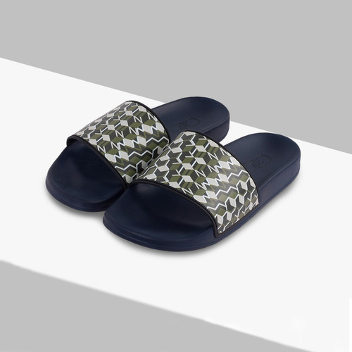 Sand, kaki green and olive green beach sandals in rubber