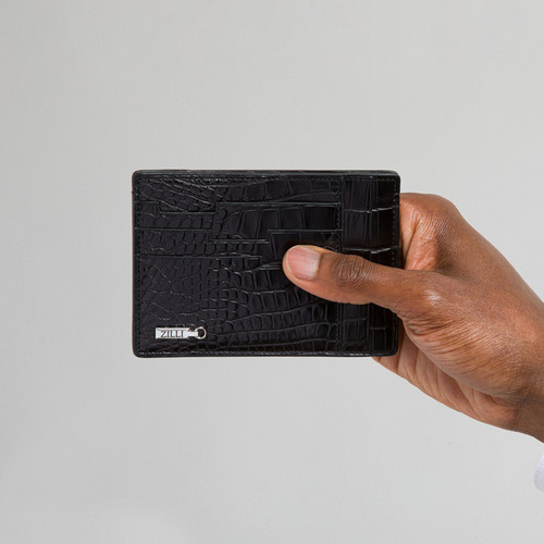 Black matt crocodile CC7 GM credit card holder