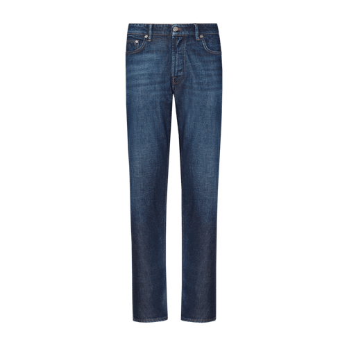 Raw blue jeans, wide cut
