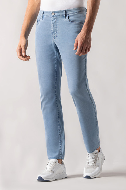 Denim-blue jeans, "ZILLI Poem" embroidery