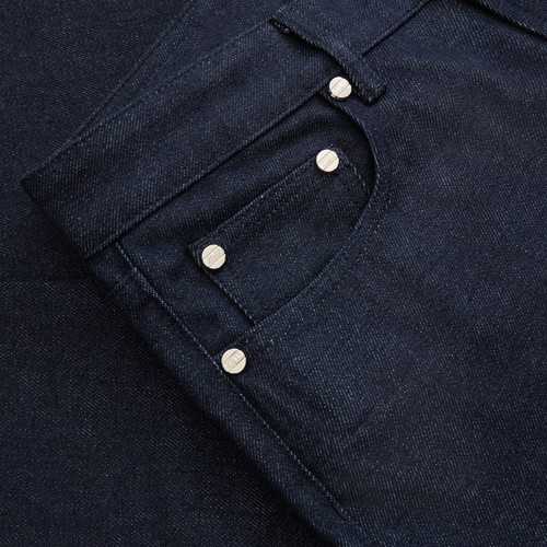 Blue raw denim, large fit