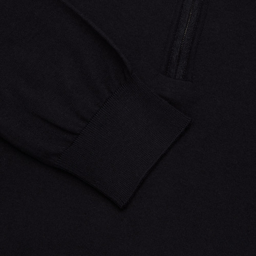 Black zipped polo shirt, long sleeves