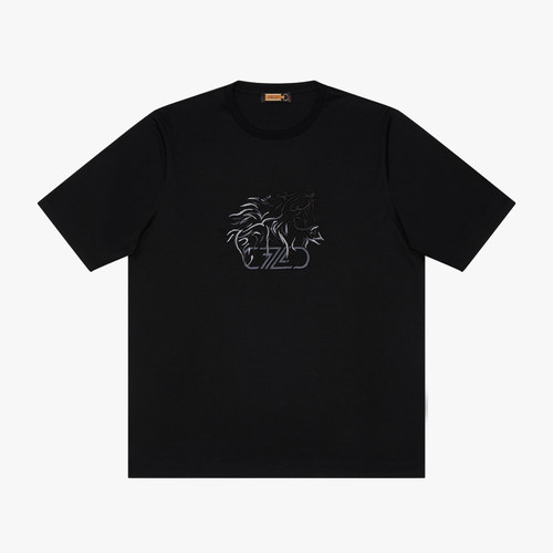 Black T-shirt, "Lion" embroidery