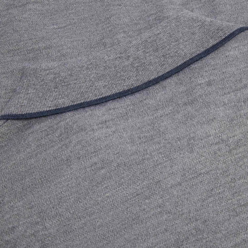 Grey zipped polo shirt, ZILLI embroidery