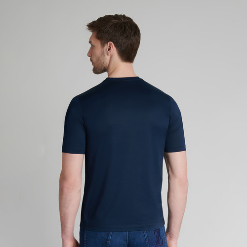 Navy T-shirt, ZILLI embroidery