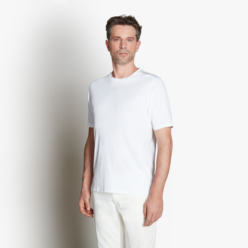 White T-shirt , « Four Stripes » embroidery