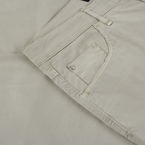 Beige cotton trousers, slim fit