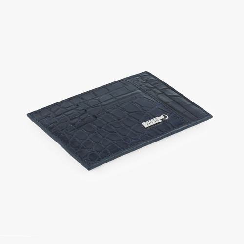 France blue matt crocodile CC7 GM credit card holder