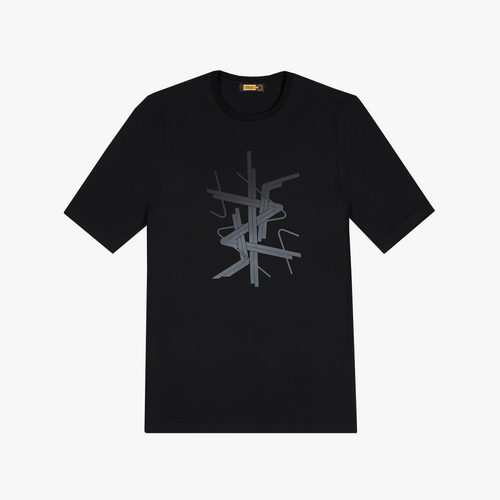 Black T-shirt, grey ZILLI pattern