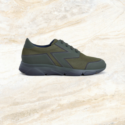 Dark sage “Geometric Runner” sneakers