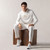 White tracksuit,  hooded sweater, "ZILLI Signature" patch in lambskin