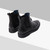 Black Beatles boots in calfskin, perforated details