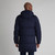 Navy long padded coat, with hood