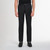Charcoal grey trousers, elastic waistband, houndstooth patterned patch