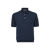 Navy-blue buttoned polo shirt, "Intersection" jacquard weave, crocodile detail