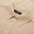 Sand-coloured buttoned polo shirt, "Intersection" jacquard weave, crocodile detail