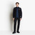 Dark blue zipped cardigan, calfsuede and crocodile details, "Luxury"