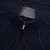 Mock neck zipped navy blue cardigan,  "Rhombus" jacquard weaving