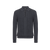Dark grey zipped polo-shirt, « Crossed Stripes » jacquard weave