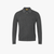 Charcoal grey zipped cardigan, "Braid Stitch" jacquard weave
