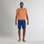 Royal blue linen bermuda shorts, slim fit