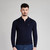 Navy zipped polo shirt, ZILLI embroidery