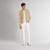 Beige cardigan, "ZILLI Rétro" all-over pattern