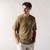 Khaki-green crew neck sweater, "ZILLI Signature" embroidery
