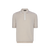 Pale fawn zipped polo