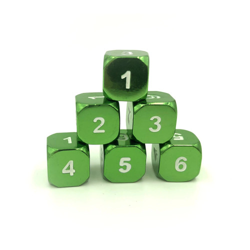 Metal Toxic Green 6d6 Dice Set
