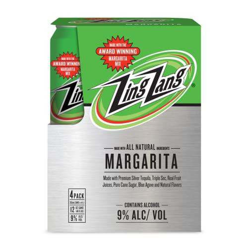 Zing Zang Ready to Drink (RTD) Margarita with Tequila, 4 Pack-355ml Can