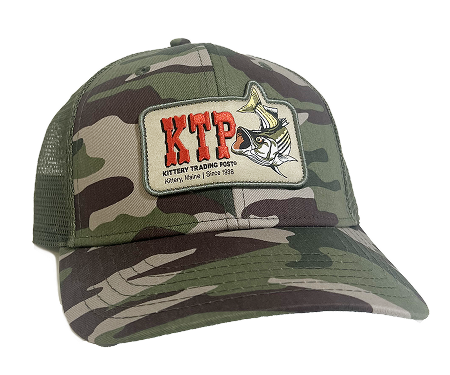 KTP camo trucker hat with striper design